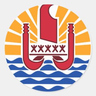 Adesivo Redondo Polinésia Francesa PF