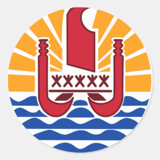 Adesivo Redondo Polinésia Francesa PF