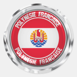 Adesivo Redondo Polinésia Francesa Redonda Emblem