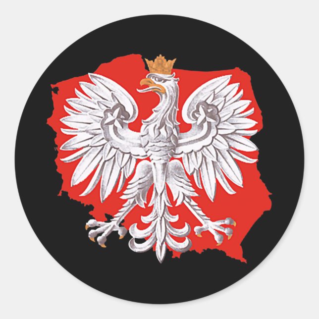 Adesivo Redondo Polish White Eagle Poland Map Polska Family (Frente)