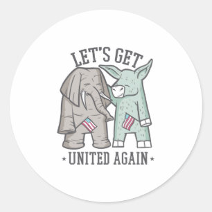 Adesivo Redondo Política dos EUA - Vamos Se Une Novamente