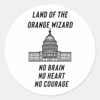 Adesivo Redondo Political Satire: The Orange Wizard’s Capitol