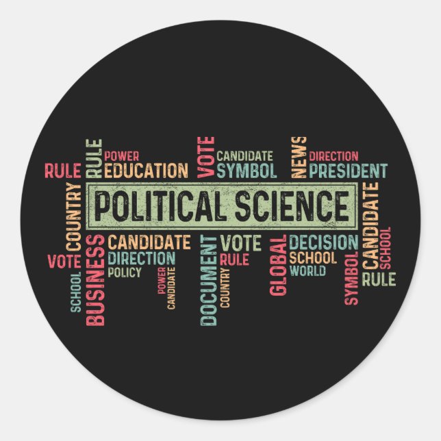 Adesivo Redondo Political Science (Frente)