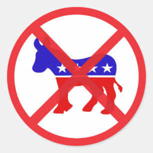 Adesivo Redondo Político popular de Anti-Democrata