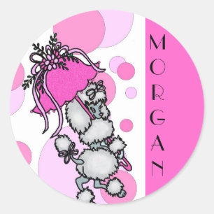 Adesivo Redondo Polk-a-dots N Poodles - Personalizável