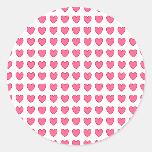 Adesivo Redondo Polka Hearts Sticker (Frente)