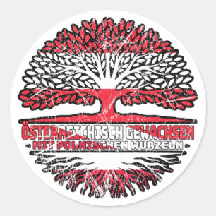 Adesivo Redondo Polnisch Österreichisch Österreich Baum