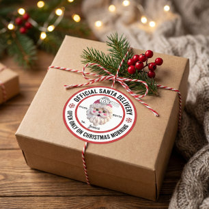 Adesivo Redondo Pólo Norte Entrega do Papai Noel Natal Personaliza