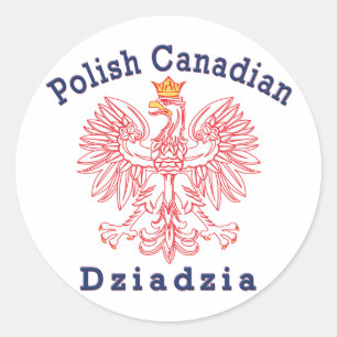 Adesivo Redondo Polonês Canadense Eagle Dziadzia