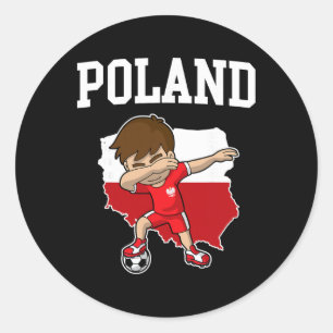 Adesivo Redondo Polônia Futebol Dabbing Futebol Polska Crianças Po