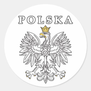 Adesivo Redondo Polska com Eagle polonês