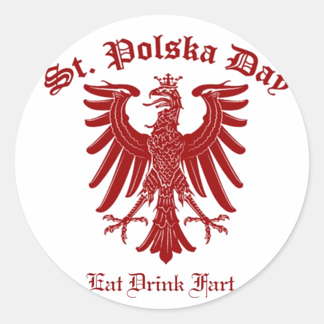 Adesivo Redondo Polska Day Sticker (Frente)