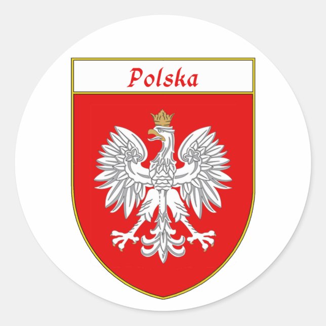Adesivo Redondo Polska Eagle Shield (Frente)