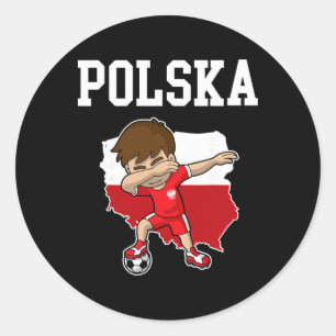 Adesivo Redondo Polska Futebol Polônia Polonês Dabbing Futebol