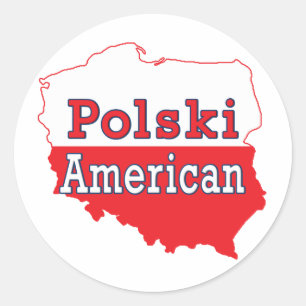 Adesivo Redondo Polski American Map
