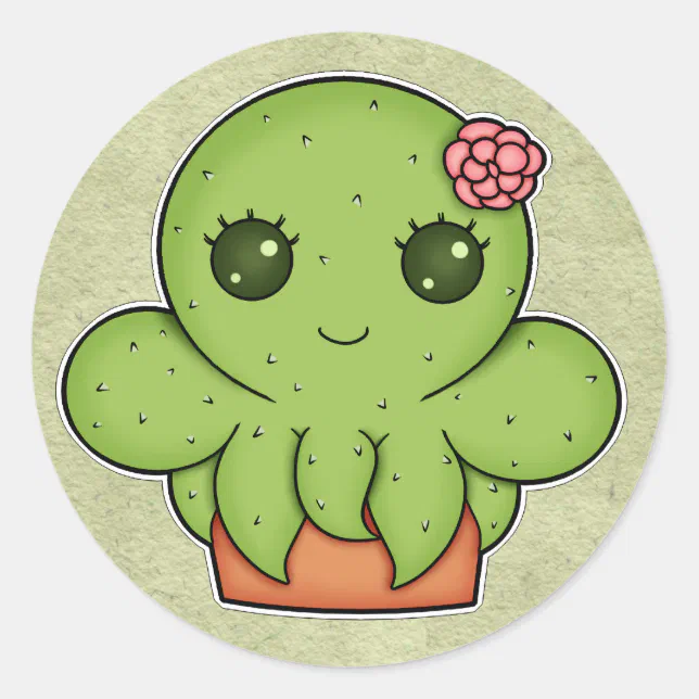 Cactus kawaii  Arte com cactos, Cactos desenho, Adesivos bonitos