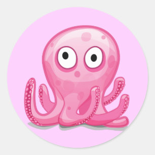 Adesivo Redondo polvo rosa bobo fofo