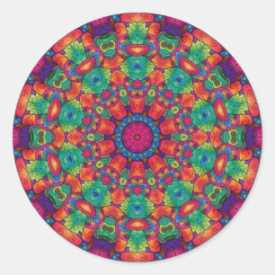 Adesivo Redondo Polychrome Maze Mandala