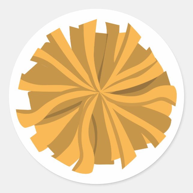 Adesivo Redondo Pom De Cheerleader Amarelo (Frente)