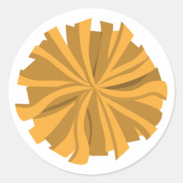 Adesivo Redondo Pom De Cheerleader Amarelo