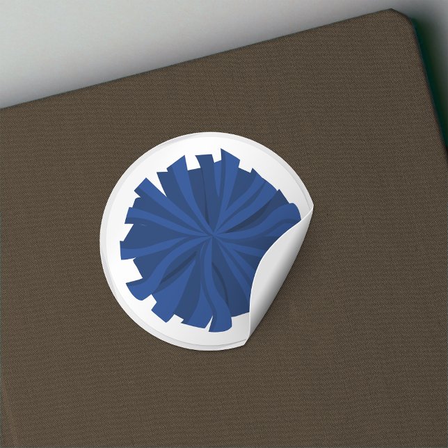 Adesivo Redondo Pom De Cheerleader Azul (Criador carregado)