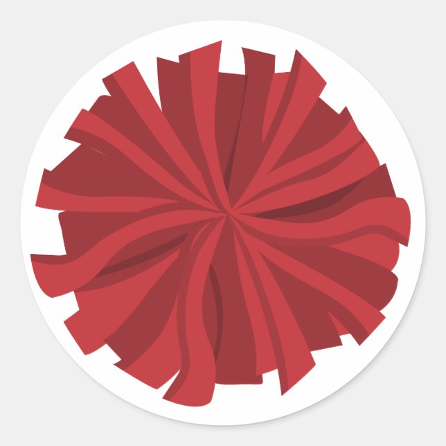 Adesivo Redondo Pom De Cheerleader Vermelho (Frente)