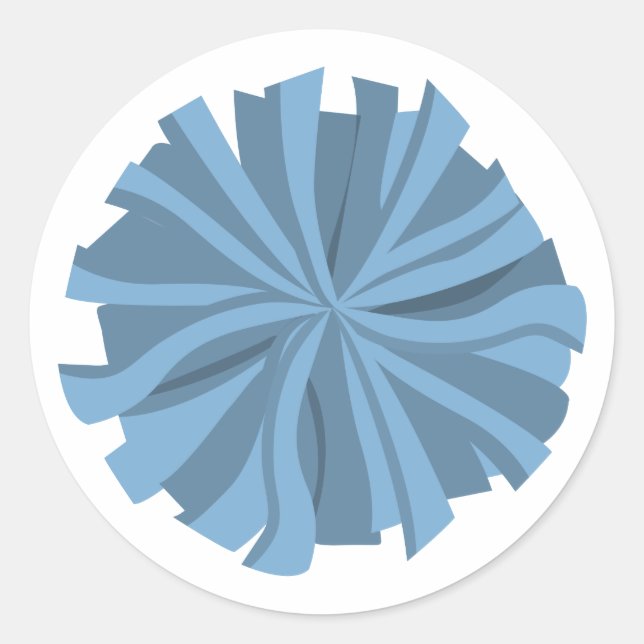 Adesivo Redondo Pom Pom Cheerleader Azul Pó (Frente)