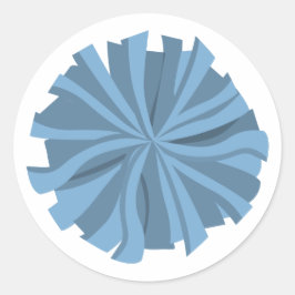 Adesivo Redondo Pom Pom Cheerleader Azul Pó