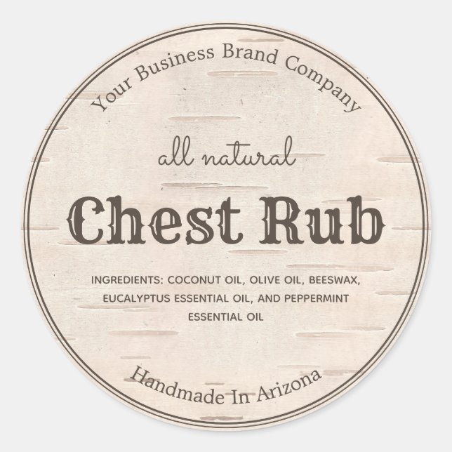 Adesivo Redondo Pomada Eucalyptus Salve, Estilo Ocidental do País (Frente)