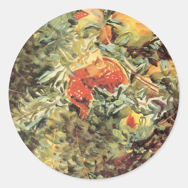 Adesivo Redondo Pomegranatos II por John Singer Sargent (Frente)