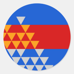 Adesivo Redondo Pomo Indian Flag símbolo étnico americano nativo