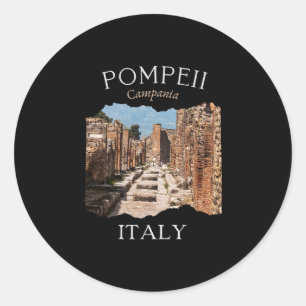 Adesivo Redondo Pompeia Itália Souvenir Turístico Europa Férias Ro