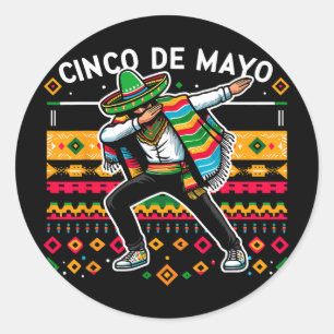Adesivo Redondo Poncho Mexicano Dabbing Cinco De Mayo Festa 4
