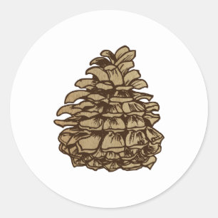 Adesivo Redondo Ponderosa Pine Cone Backgrond