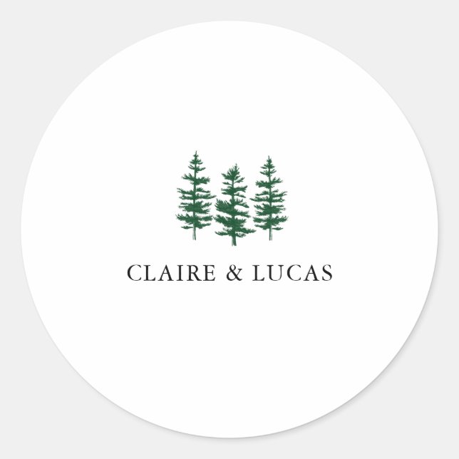 Adesivo Redondo Ponderosa Pines Sticker (Frente)