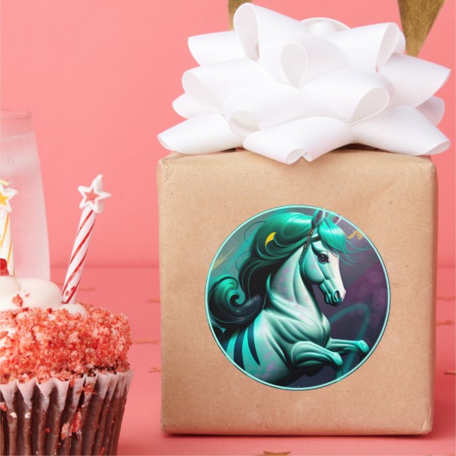 Adesivo Redondo Pôneo Espírito 3D Bonito 24 (Festa)