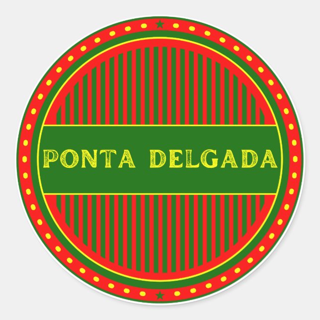 Adesivo Redondo Ponta Delgada City Emblem – Portuguese Identity (Frente)
