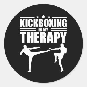 Adesivo Redondo Pontapé Inicial de Kickboxing Legal Para Homens Mu
