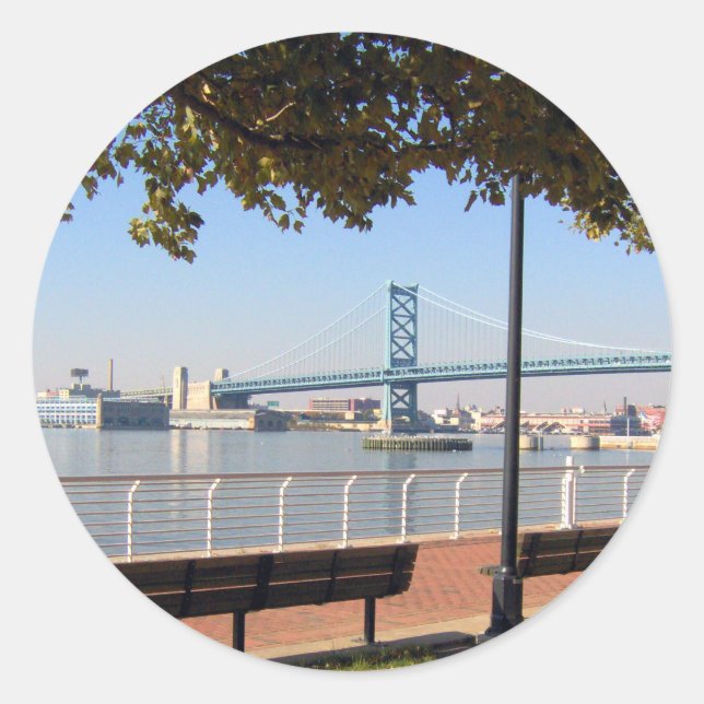 Adesivo Redondo Ponte Camden NJ (Frente)