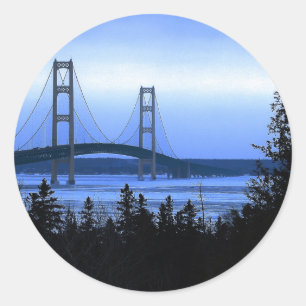 Adesivo Redondo Ponte de Mackinac
