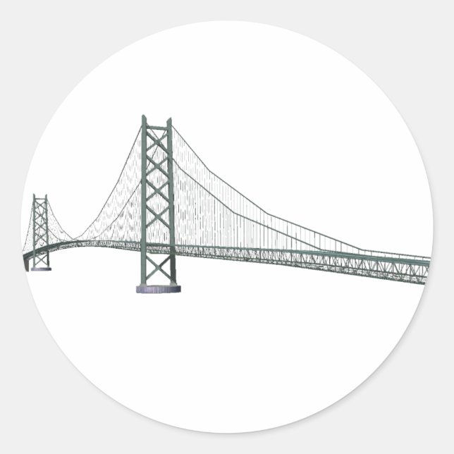 Adesivo Redondo Ponte de Suspensão Akashi Kaikyo: Pearl (Frente)