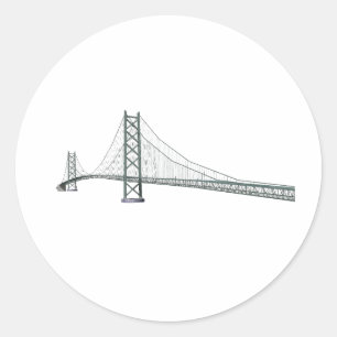 Adesivo Redondo Ponte de suspensão Akashi Kaikyo: Ponte Pearl