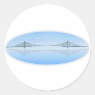 Adesivo Redondo Ponte de suspensão Akashi Kaikyo: Ponte Pearl