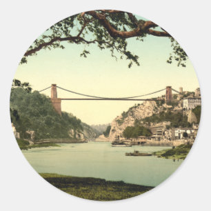 Adesivo Redondo Ponte de suspensão de Clifton mim, Bristol,
