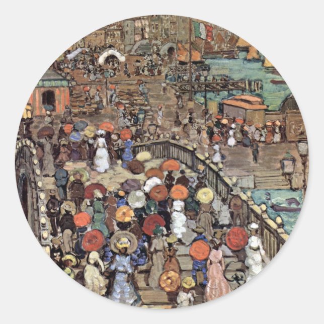 Adesivo Redondo Ponte Della Paglia, Veneza por Maurice Prendergast (Frente)