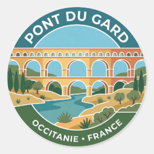 Adesivo Redondo Ponte do Gard França