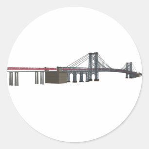 Adesivo Redondo Ponte Williamsburg: Modelo 3D: