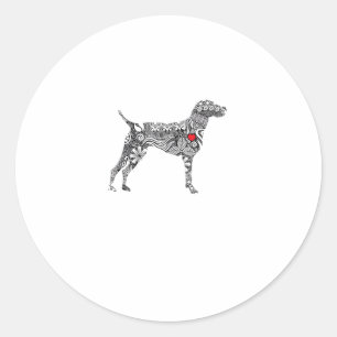 Adesivo Redondo Ponteiro Alemão Curto I SPG Cachorro Mãe Eu Adoro 