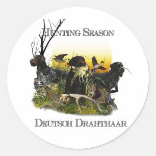 Adesivo Redondo Ponteiro alemão Wirehaired