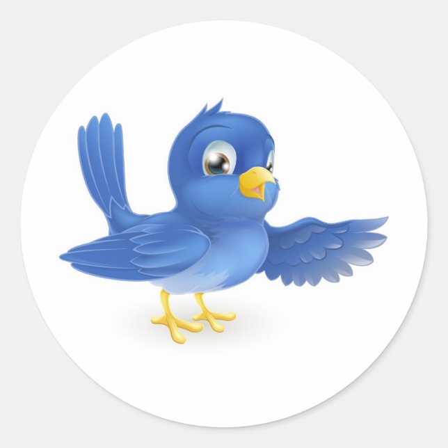 Adesivo Redondo Ponteiro de Bluebird (Frente)